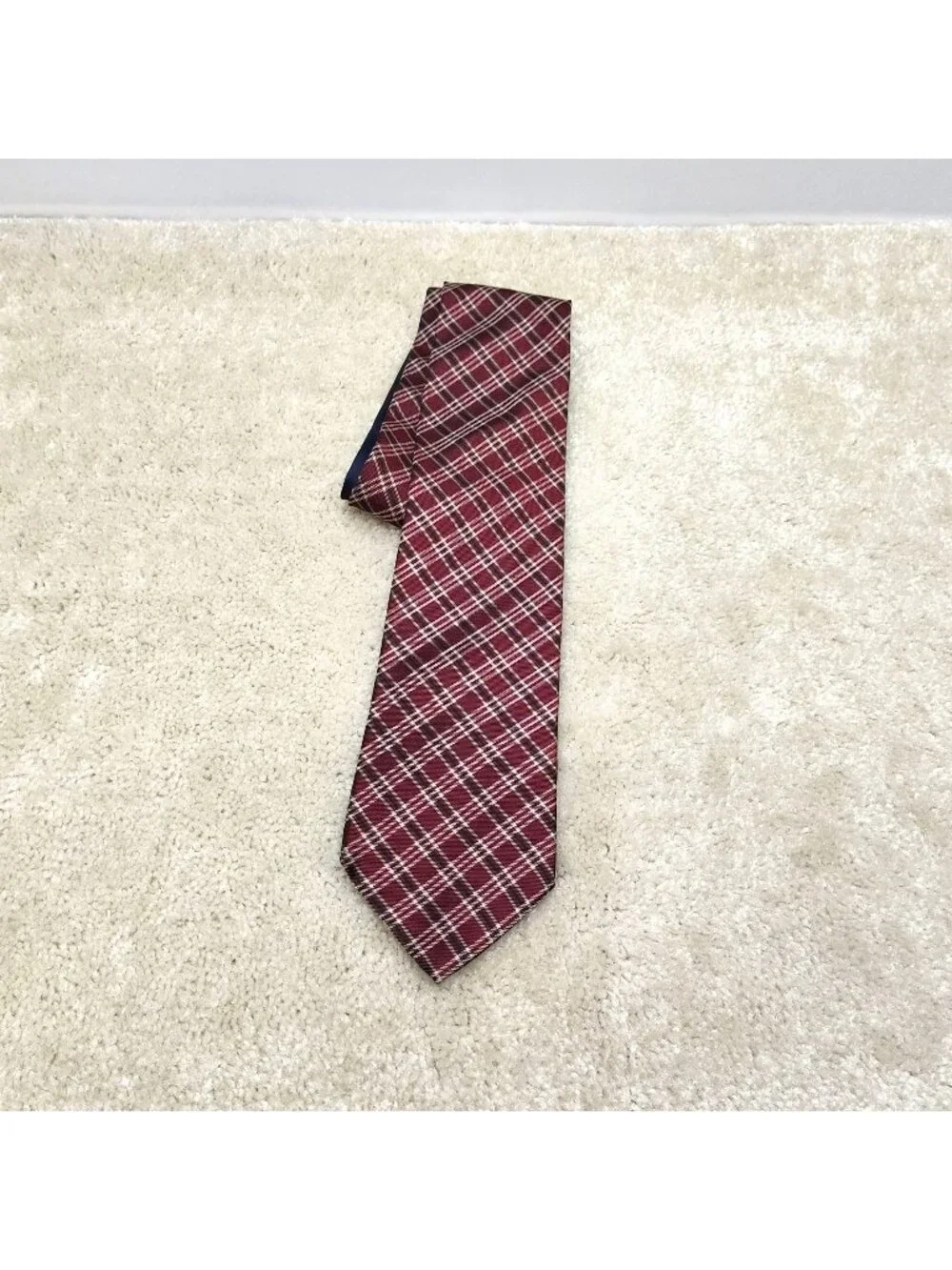 Tommy Hilfiger Plaid Necktie Silk Tartan Check Crest Woven Vintage USA Made VGC